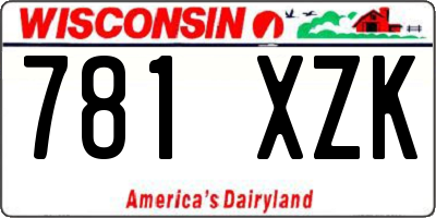 WI license plate 781XZK