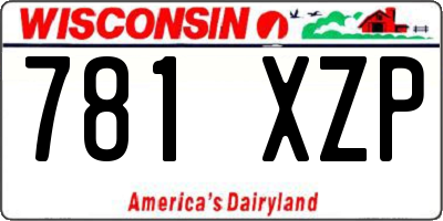 WI license plate 781XZP