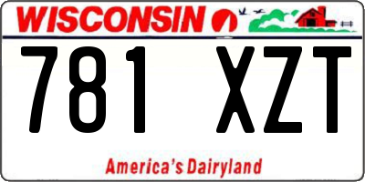 WI license plate 781XZT