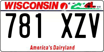 WI license plate 781XZV