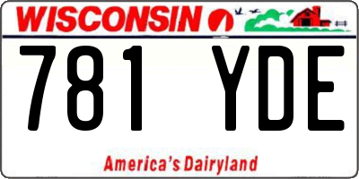 WI license plate 781YDE