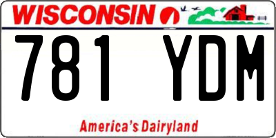 WI license plate 781YDM