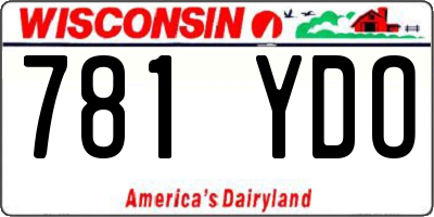 WI license plate 781YDO