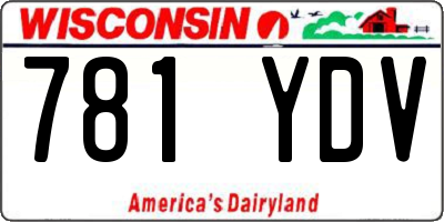 WI license plate 781YDV
