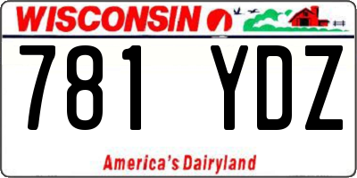 WI license plate 781YDZ