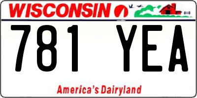 WI license plate 781YEA
