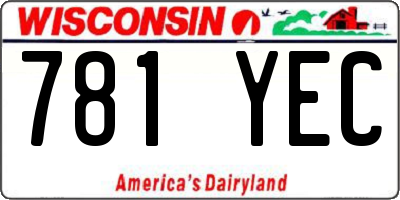 WI license plate 781YEC