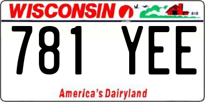 WI license plate 781YEE