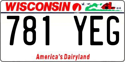 WI license plate 781YEG