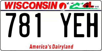 WI license plate 781YEH