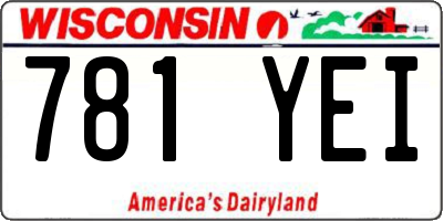 WI license plate 781YEI
