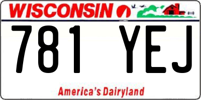 WI license plate 781YEJ