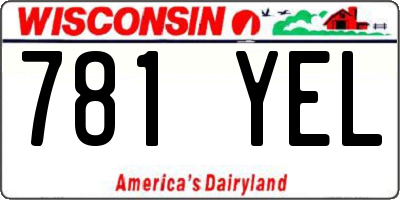 WI license plate 781YEL