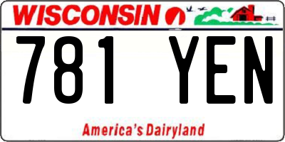 WI license plate 781YEN