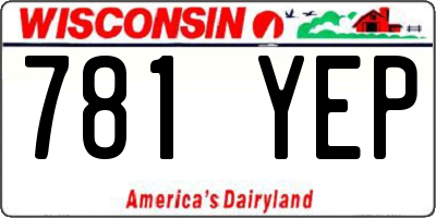 WI license plate 781YEP