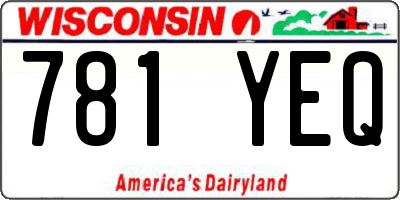 WI license plate 781YEQ
