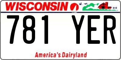 WI license plate 781YER