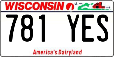WI license plate 781YES