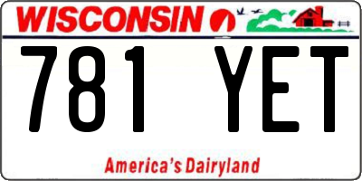 WI license plate 781YET