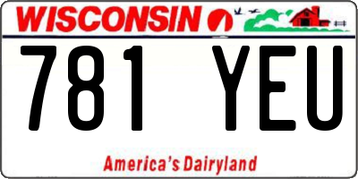 WI license plate 781YEU