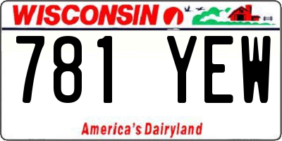 WI license plate 781YEW