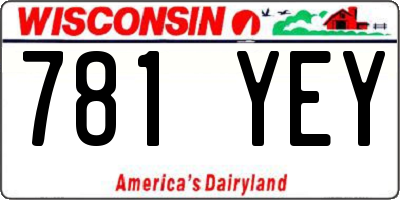 WI license plate 781YEY