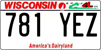 WI license plate 781YEZ