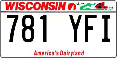 WI license plate 781YFI
