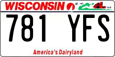 WI license plate 781YFS