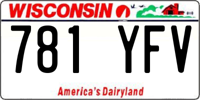 WI license plate 781YFV