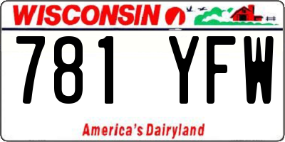 WI license plate 781YFW
