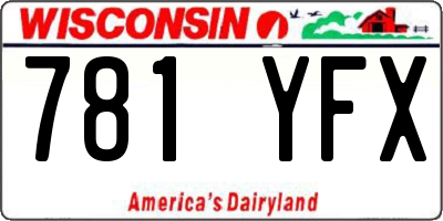 WI license plate 781YFX