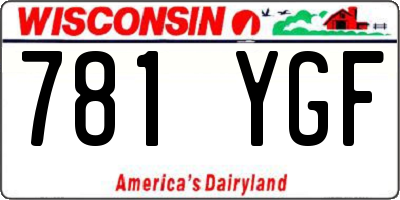 WI license plate 781YGF