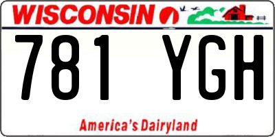 WI license plate 781YGH