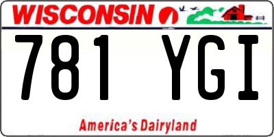 WI license plate 781YGI