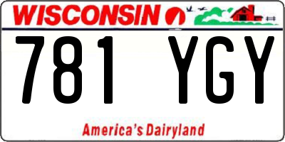 WI license plate 781YGY