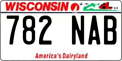 WI license plate 782NAB