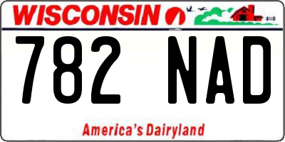 WI license plate 782NAD
