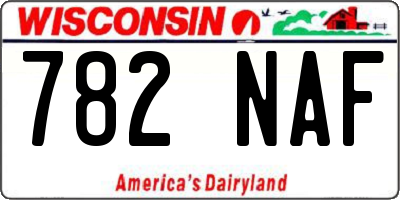 WI license plate 782NAF