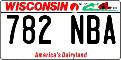 WI license plate 782NBA