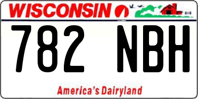 WI license plate 782NBH