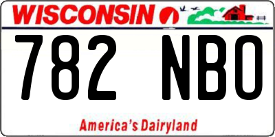 WI license plate 782NBO