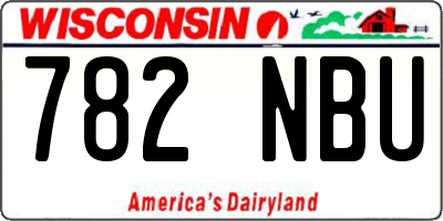 WI license plate 782NBU