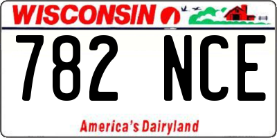 WI license plate 782NCE