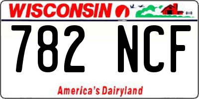 WI license plate 782NCF