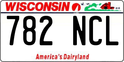 WI license plate 782NCL