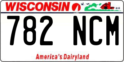 WI license plate 782NCM