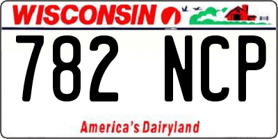 WI license plate 782NCP