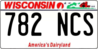 WI license plate 782NCS