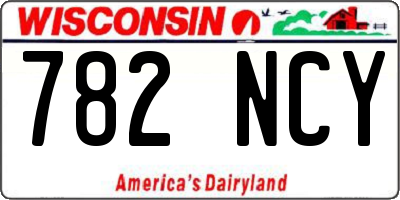 WI license plate 782NCY